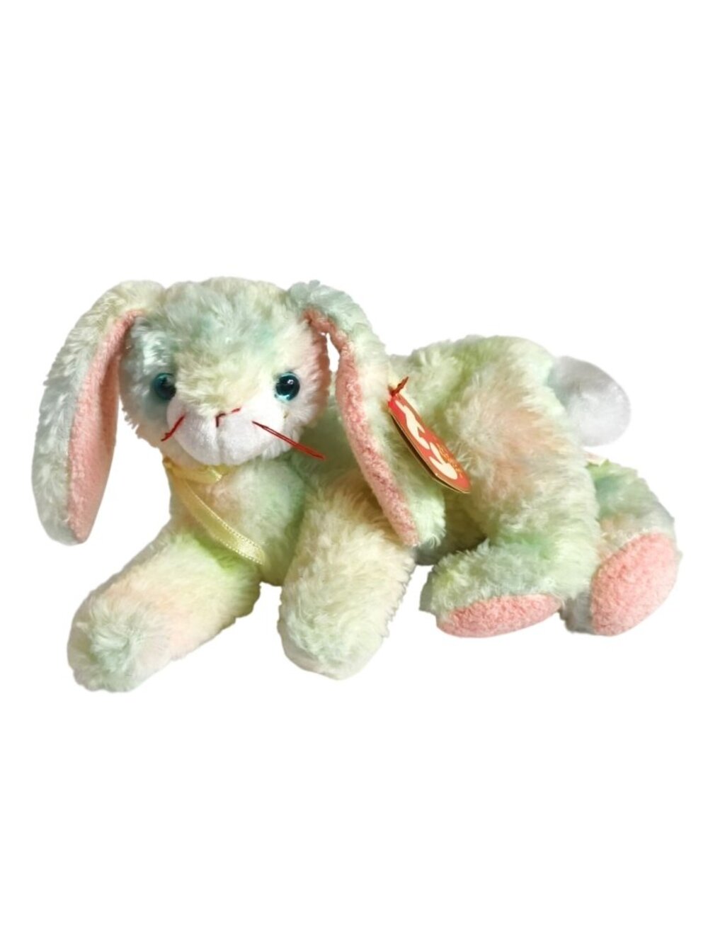 Ty Beanie Babies Cottonball Bunny Pastel Plush 2001 Retired Easter MWMT